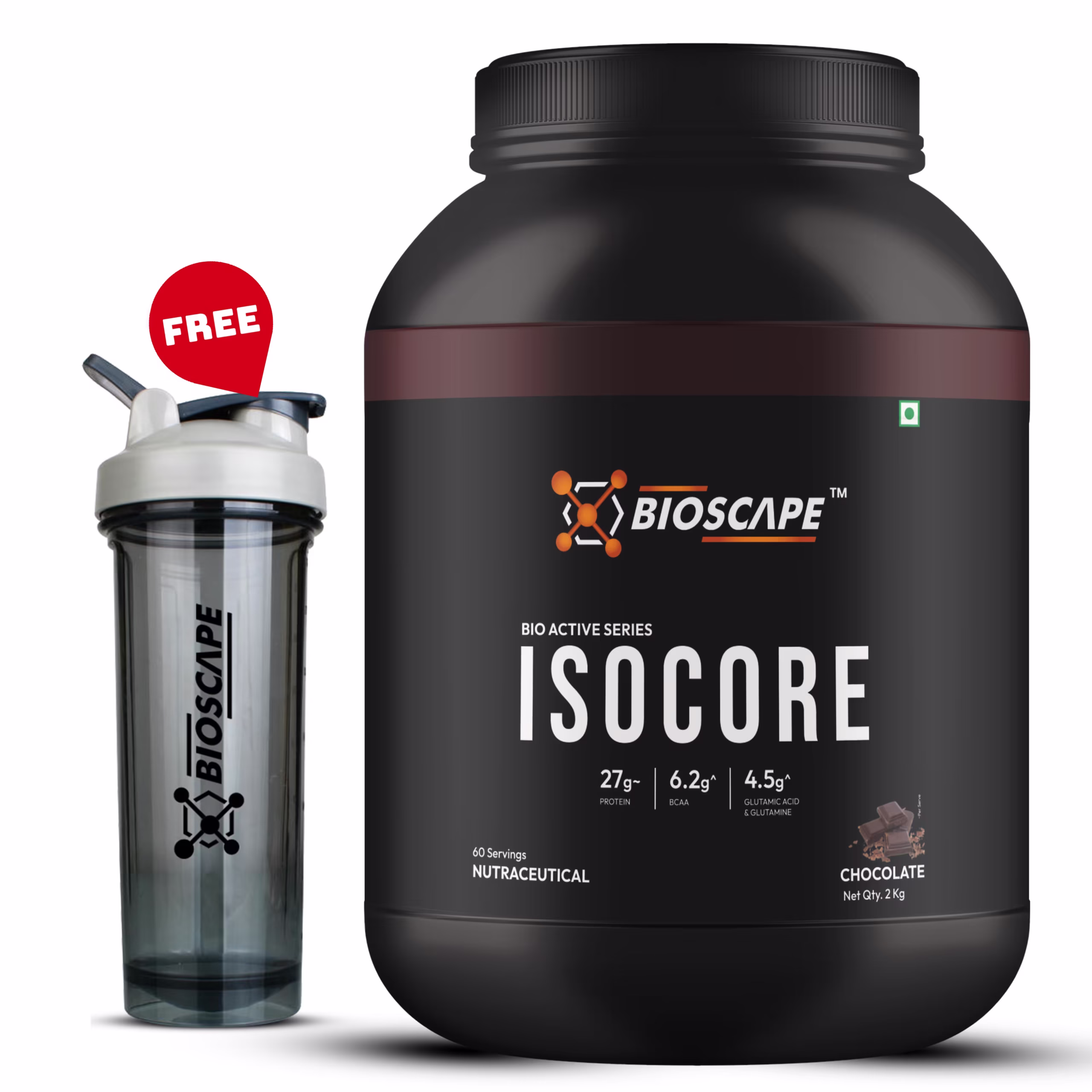 Bioscape ISOCore Whey Protein Isolate – Chocolate Flavour (2kg, 60 Servings)