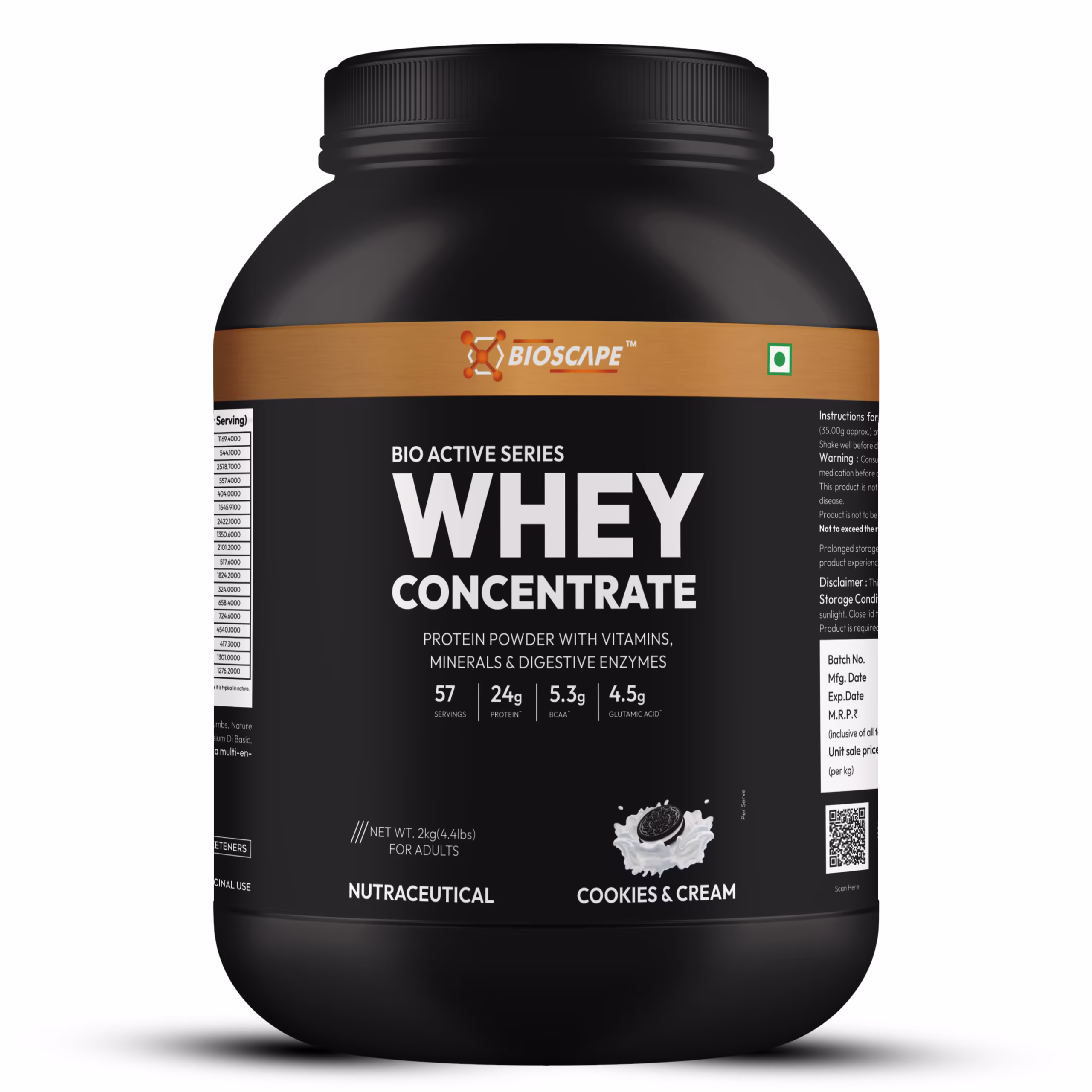 BIOSCAPE Whey Protein Concentrate 2KG – COOCKIES & CREAM