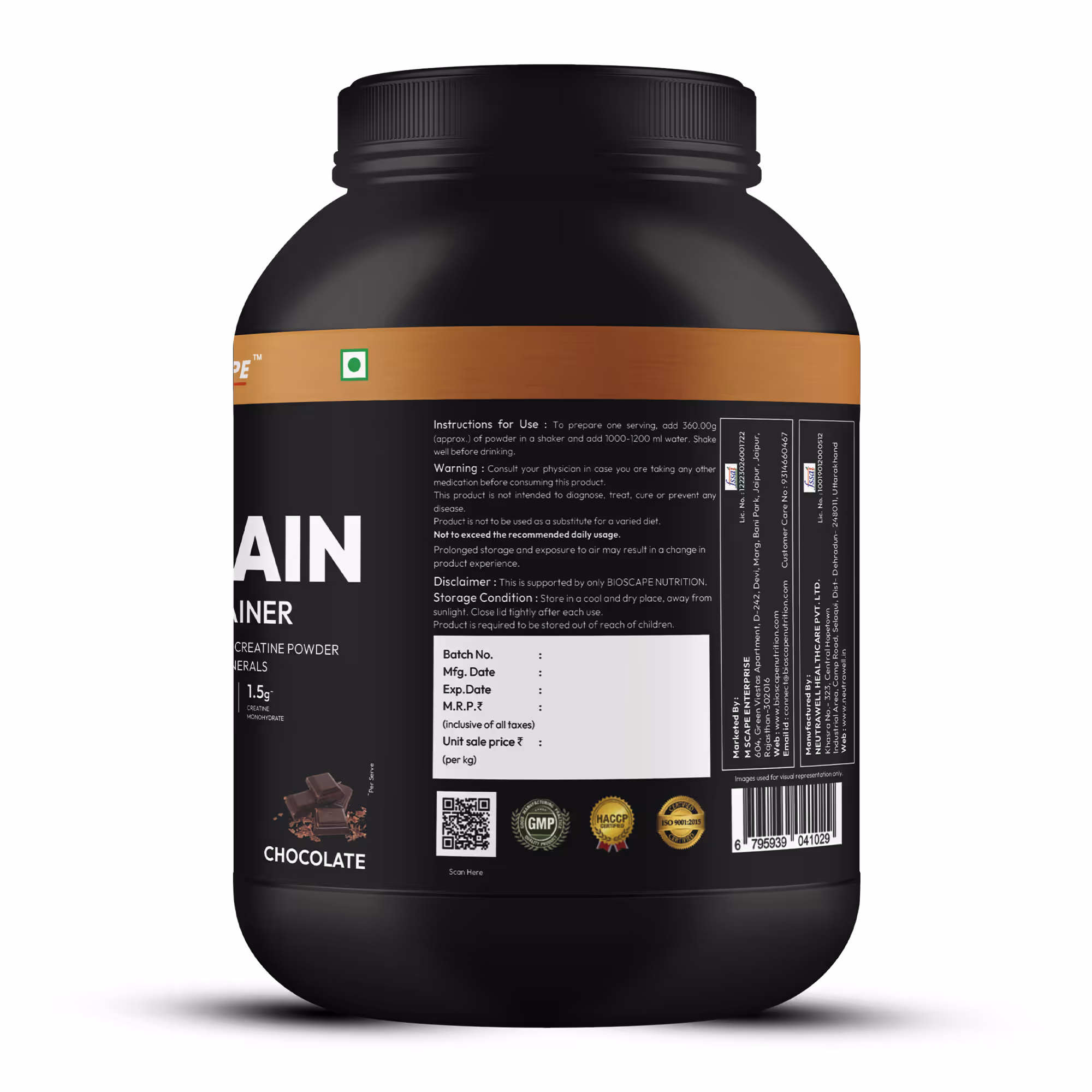 BIOSCAPE Bio Gain Advance Muscle Gainer – Chocoholic Heaven (3.5kg) - Image 3