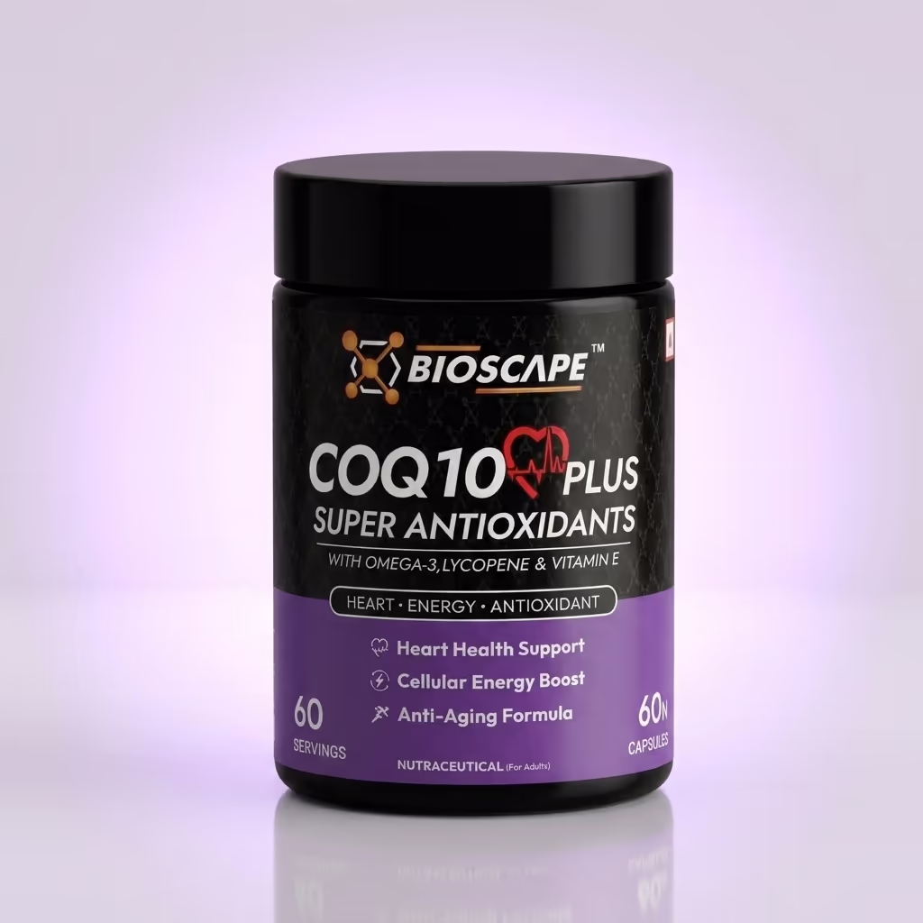 BIOSCAPE CoQ10 Plus Super Antioxidants 60 Capsules Heart Health Energy Supplement