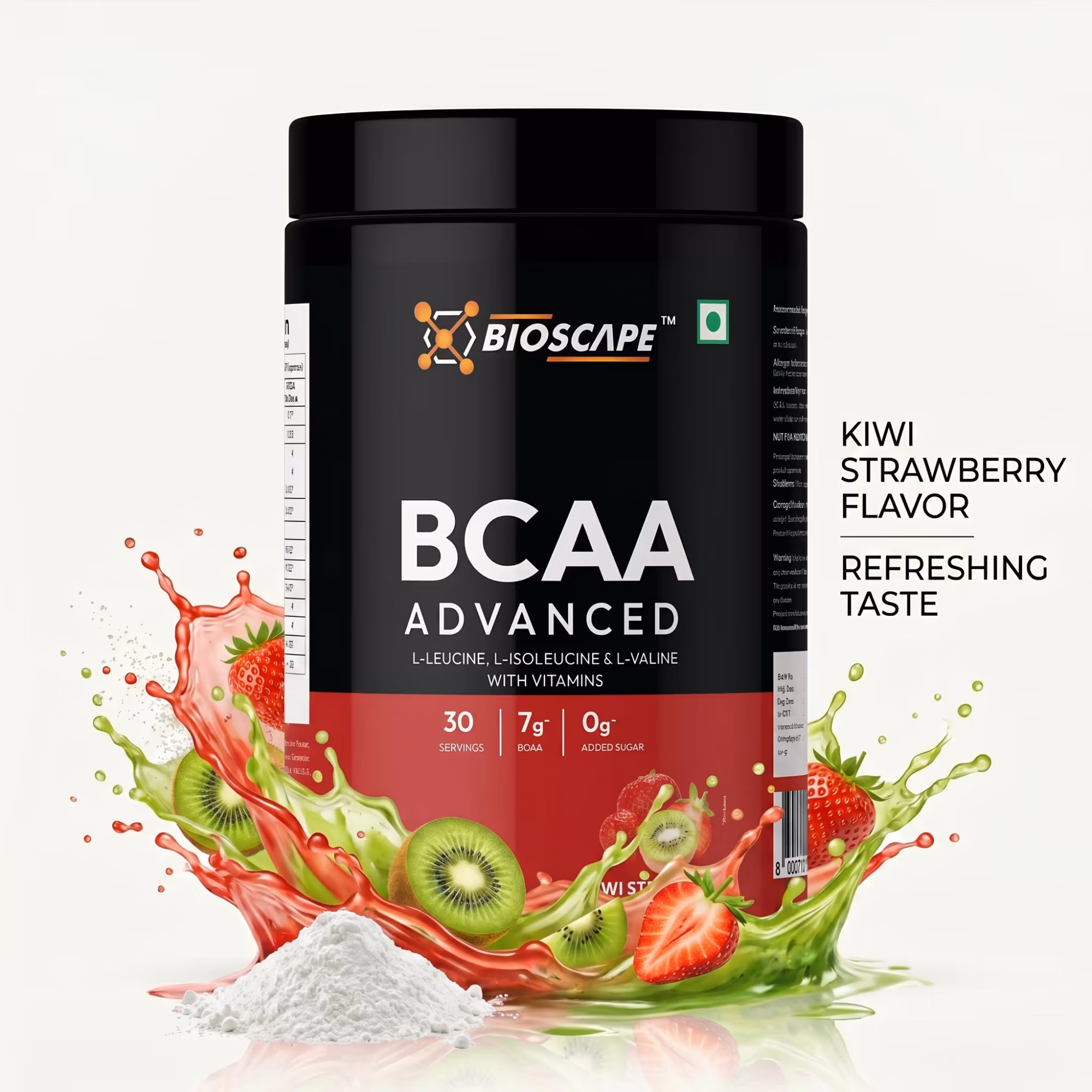 BIOSCAPE BCAA Advanced Kiwi Strawberry 400g – 7g BCAA with Glutamine, Citrulline & Vitamin B6