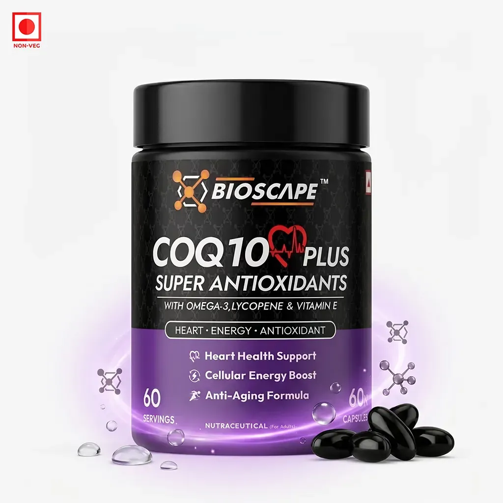 Bioscape CoQ10 Plus Super Antioxidants 60 Capsules with Omega-3, Lycopene and Vitamin E
