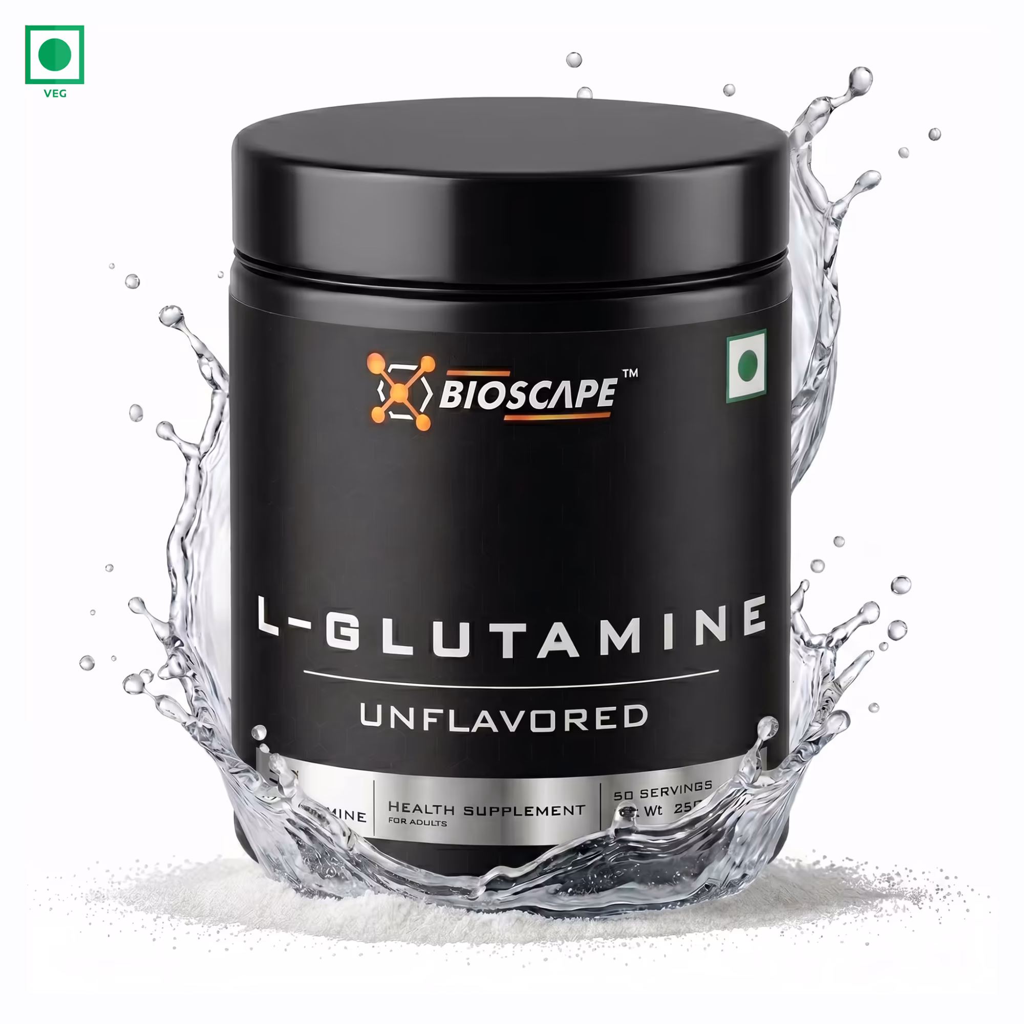 BIOSCAPE Glutamine 250g – Unflavoured L-Glutamine Powder