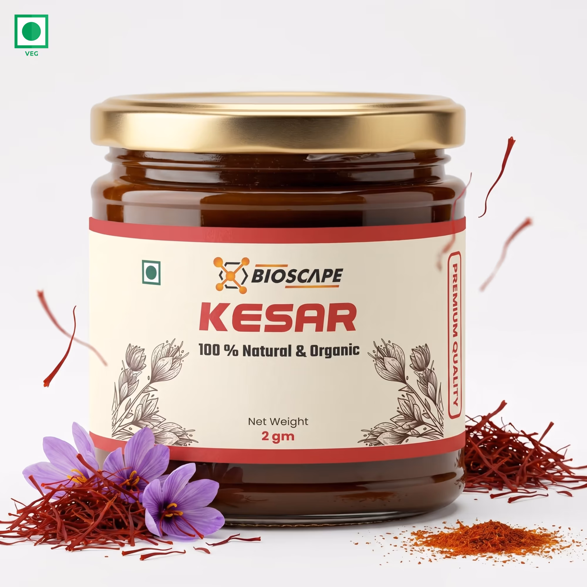 BIOSCAPE Kesar 2g – 100% Natural & Organic Premium Quality Saffron