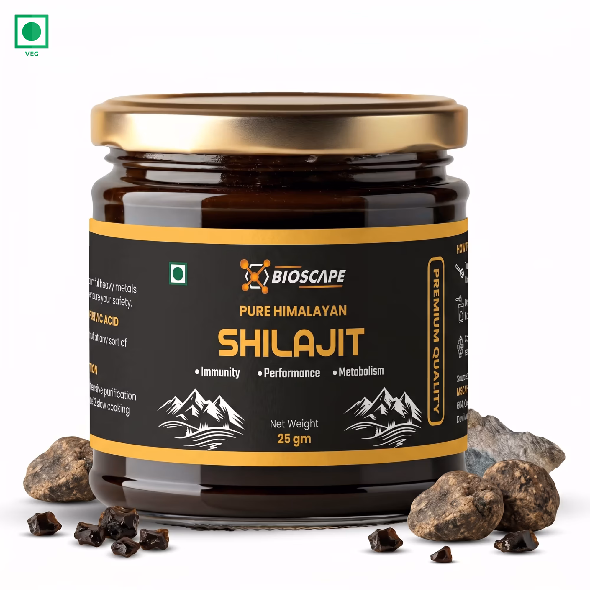 BIOSCAPE Pure Himalayan Shilajit 25g – Premium Quality Resin